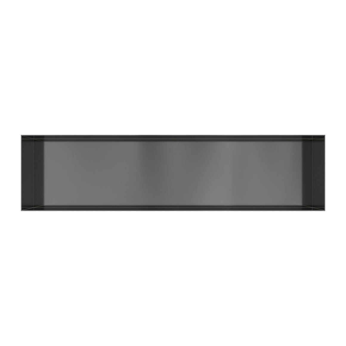 Hotbath &More inbouwnis 10 cm diep Geborsteld gunmetal PVD 30x120x10 cm Frameless productfoto