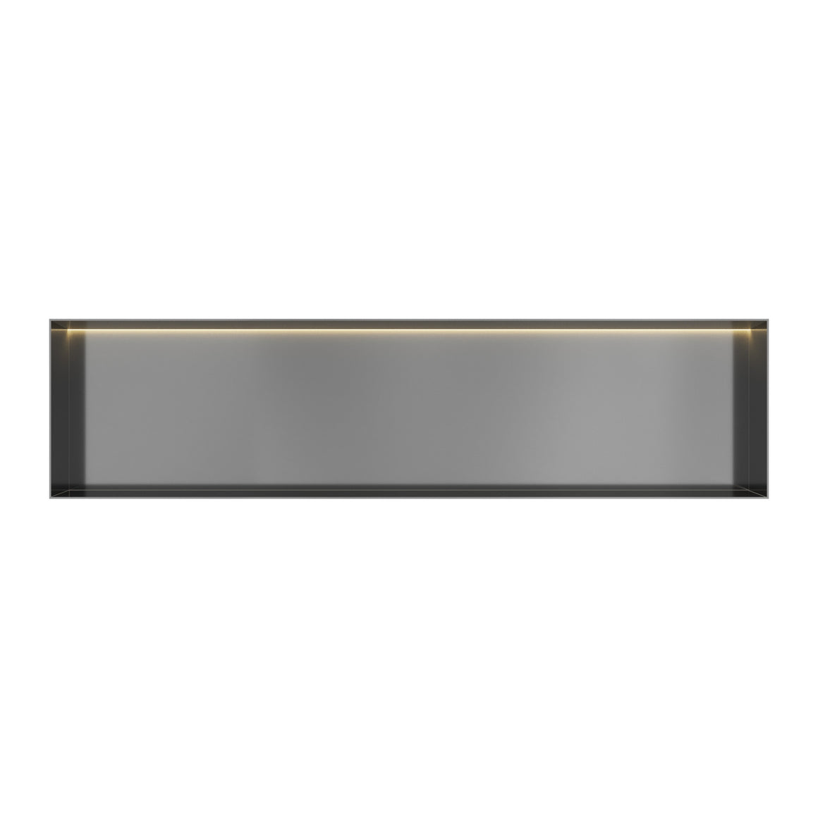 Hotbath &More inbouwnis 10 cm diep Geborsteld gunmetal PVD 30x120x10 cm Frameless met LED productfoto