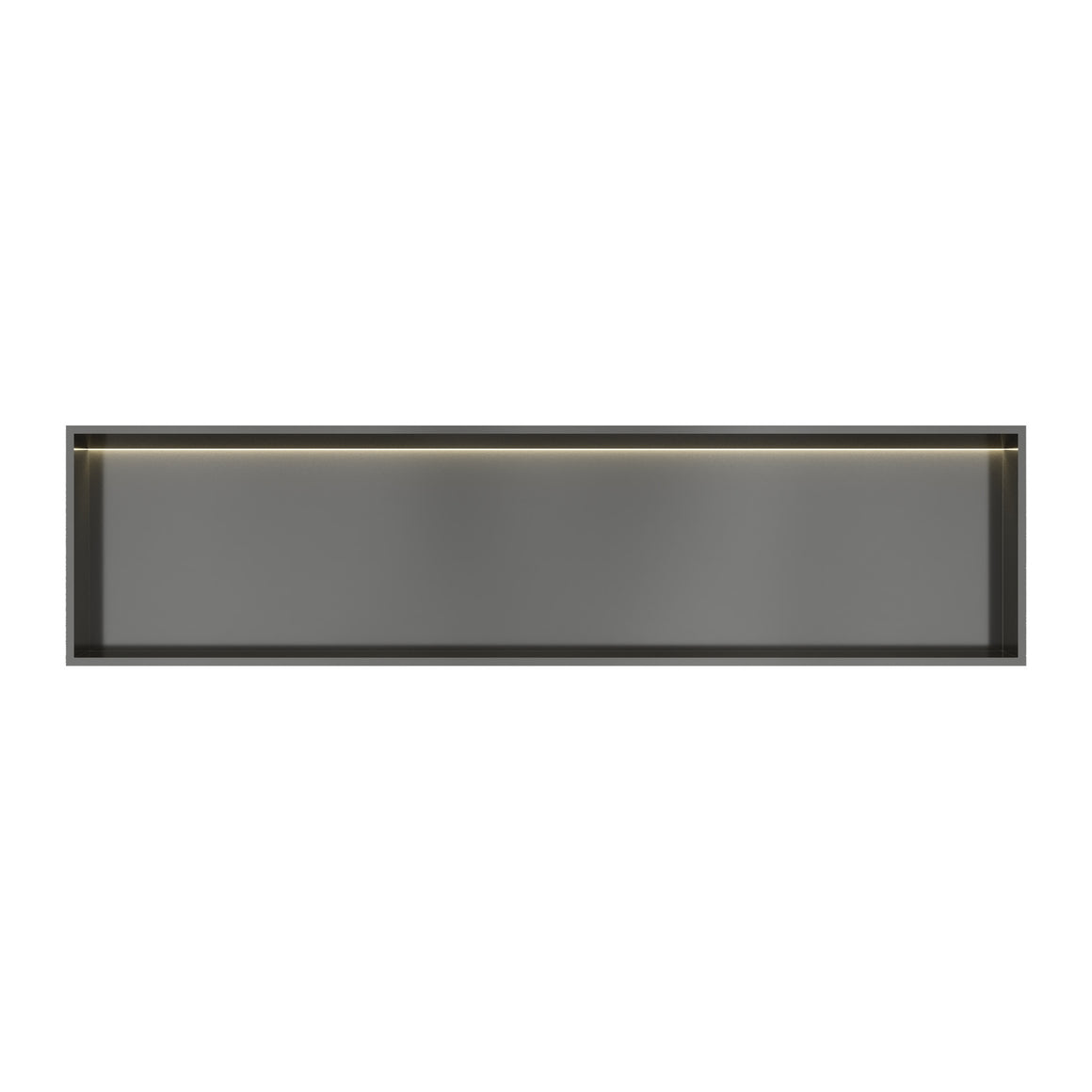 Hotbath &More inbouwnis 10 cm diep Geborsteld gunmetal PVD 30x120x10 cm Met rand en LED productfoto