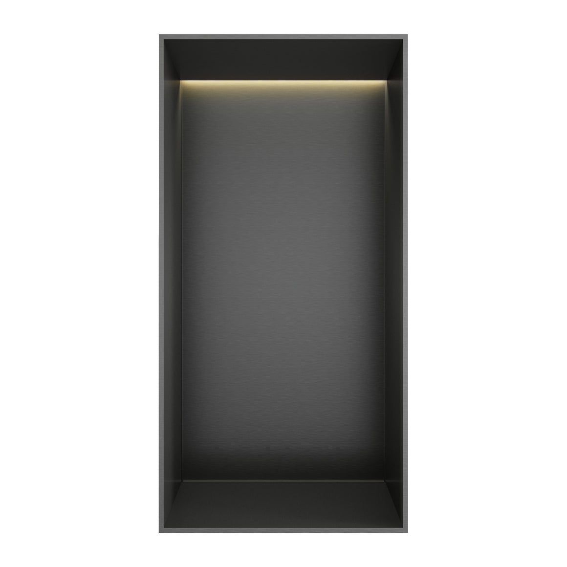 Hotbath &More inbouwnis 10 cm diep Geborsteld gunmetal PVD 30x15x10 cm Frameless met LED productfoto