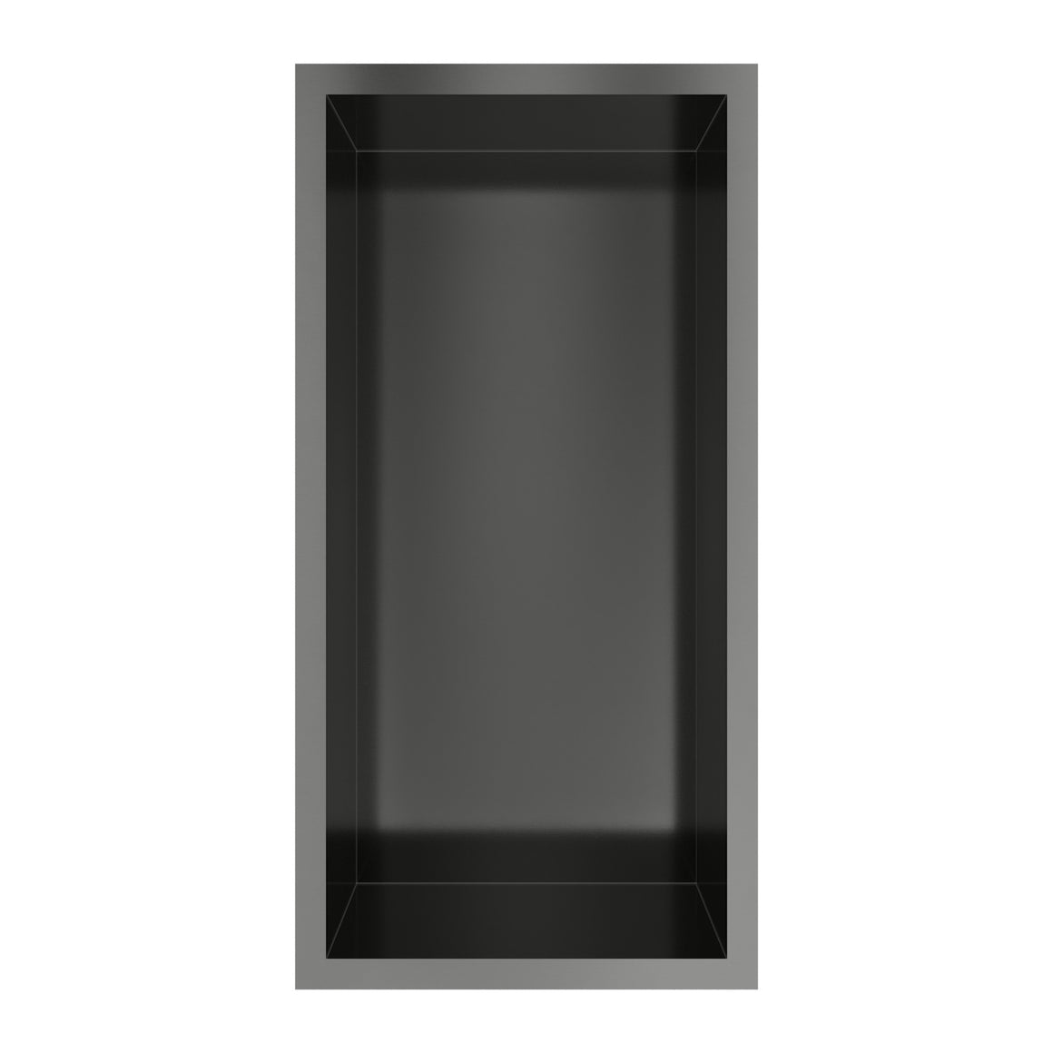 Hotbath &More inbouwnis 10 cm diep Geborsteld gunmetal PVD 30x15x10 cm Met rand productfoto