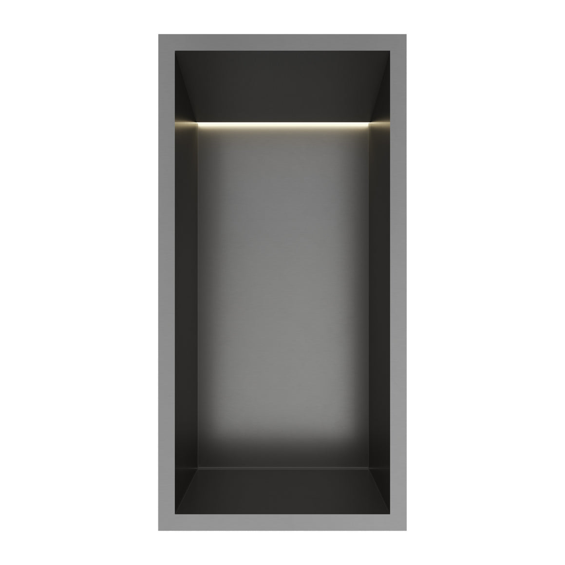Hotbath &More inbouwnis 10 cm diep Geborsteld gunmetal PVD 30x15x10 cm Met rand en LED productfoto