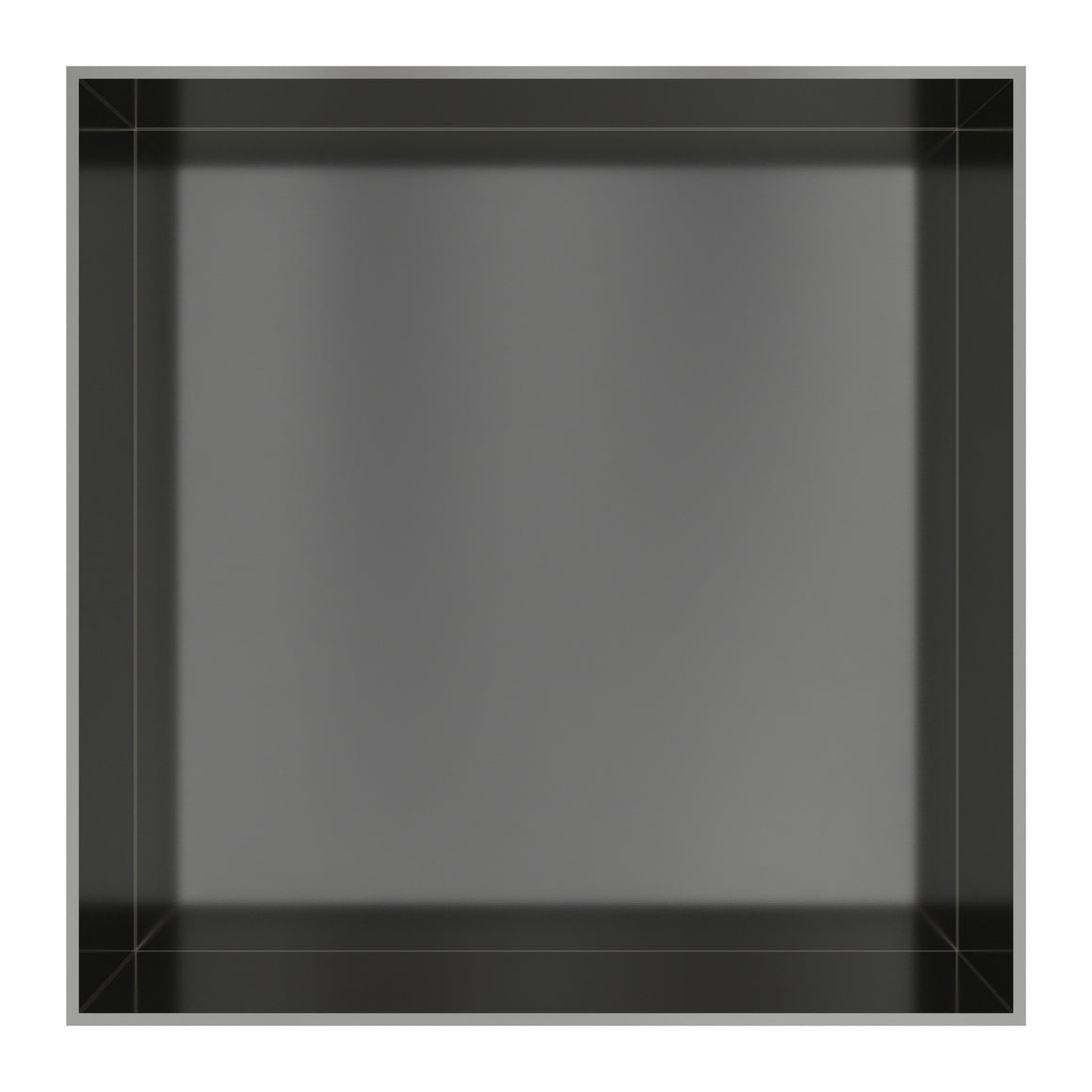 Hotbath &More inbouwnis 10 cm diep Geborsteld gunmetal PVD 30x30x10 cm Frameless productfoto