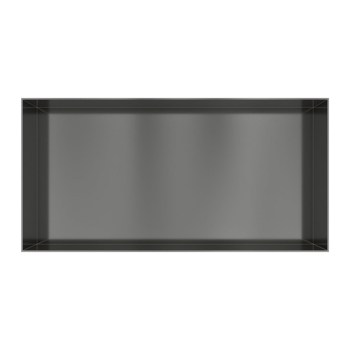 Hotbath &More inbouwnis 10 cm diep Geborsteld gunmetal PVD 30x60x10 cm Frameless productfoto