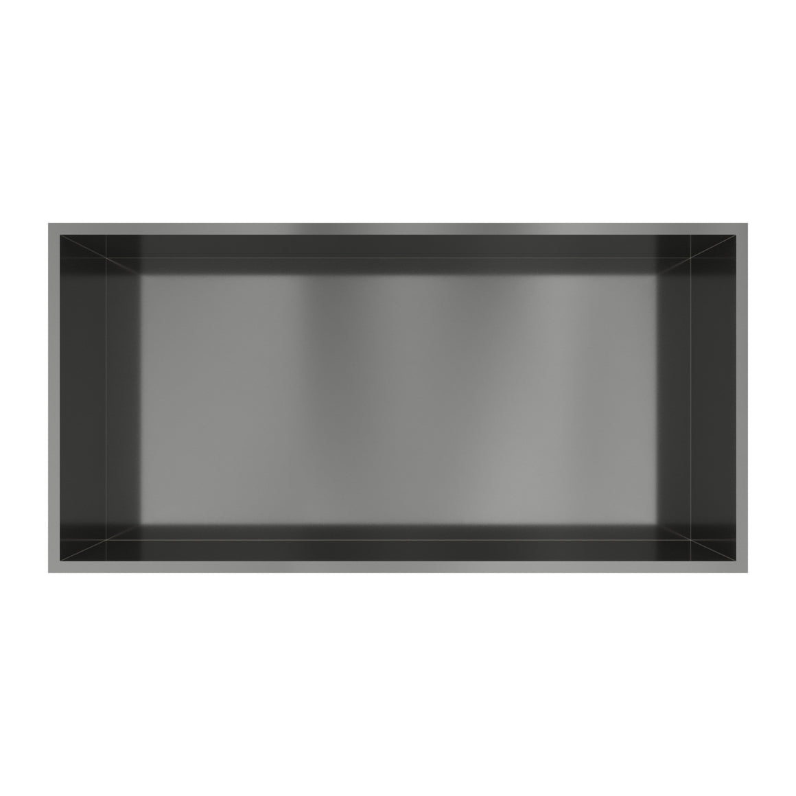 Hotbath &More inbouwnis 10 cm diep Geborsteld gunmetal PVD 30x60x10 cm Met rand productfoto