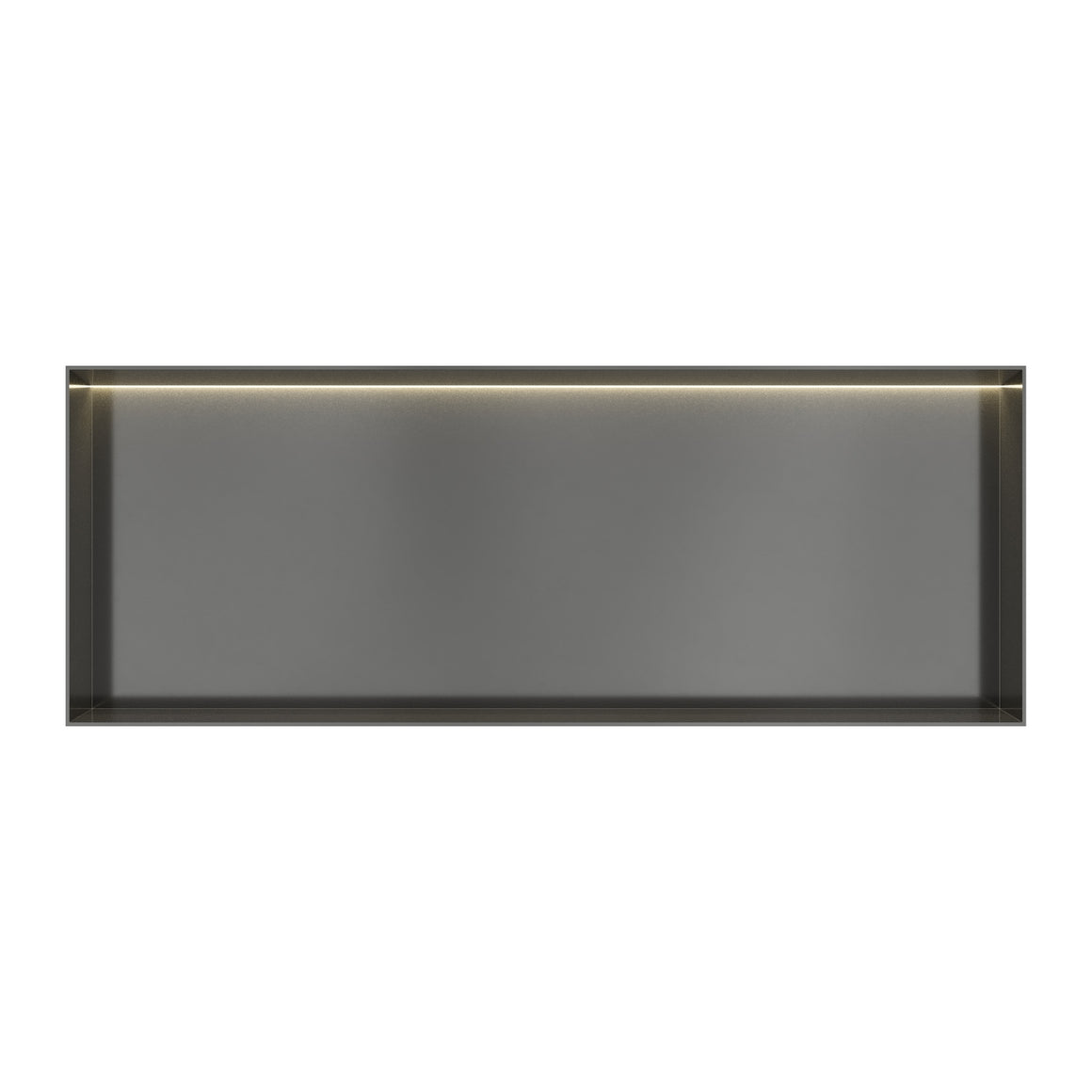 Hotbath &More inbouwnis 10 cm diep Geborsteld gunmetal PVD 30x80x10 cm Frameless met LED productfoto