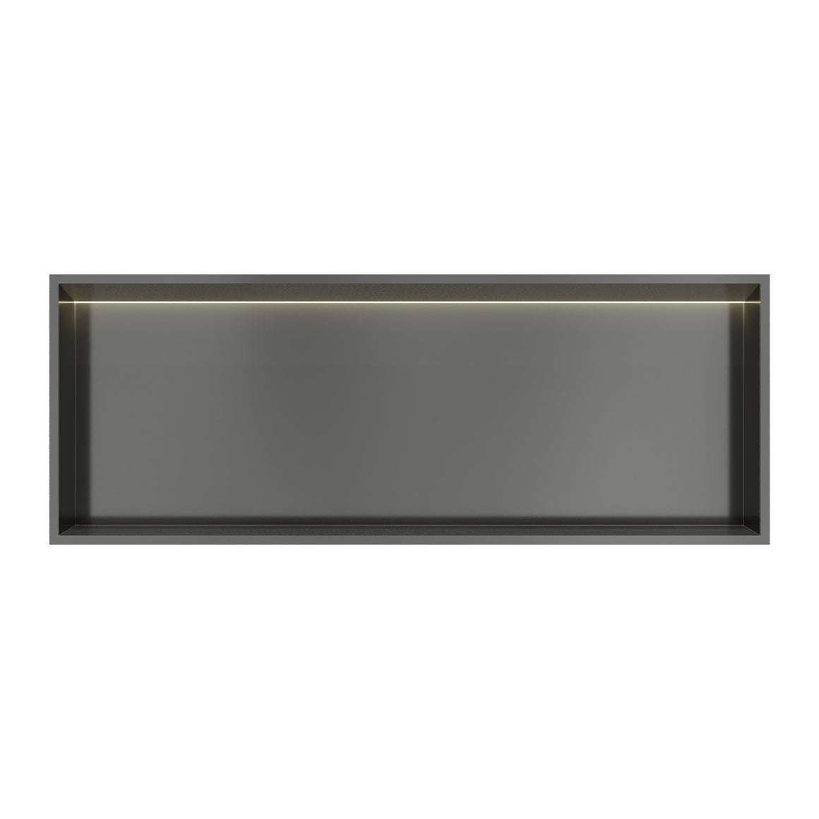 Hotbath &More inbouwnis 10 cm diep Geborsteld gunmetal PVD 30x80x10 cm Met rand en LED productfoto