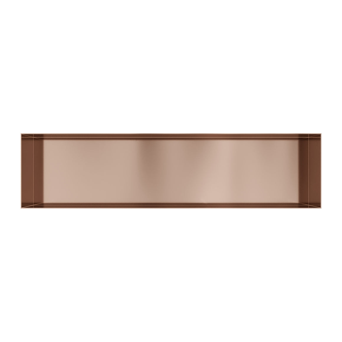 Hotbath &More inbouwnis 10 cm diep Geborsteld koper PVD 30x120x10 cm Frameless productfoto