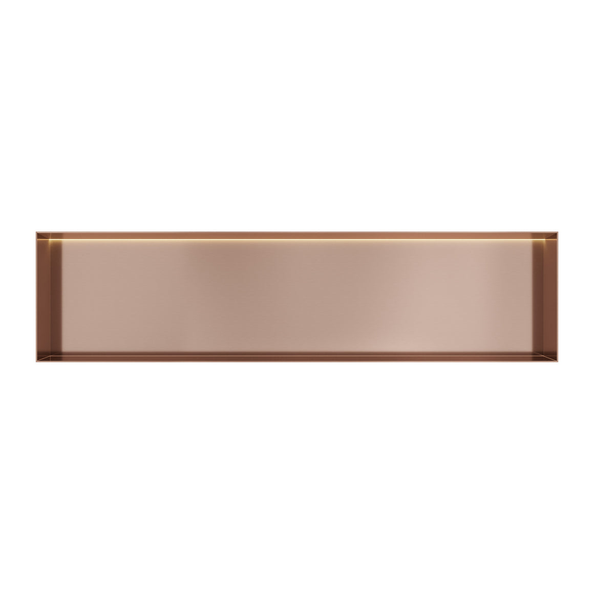 Hotbath &More inbouwnis 10 cm diep Geborsteld koper PVD 30x120x10 cm Frameless met LED productfoto