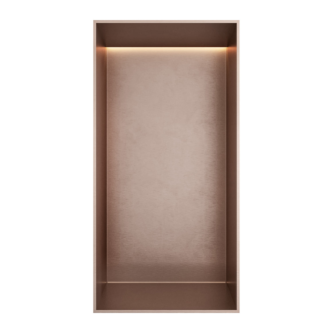 Hotbath &More inbouwnis 10 cm diep Geborsteld koper PVD 30x15x10 cm Frameless met LED productfoto