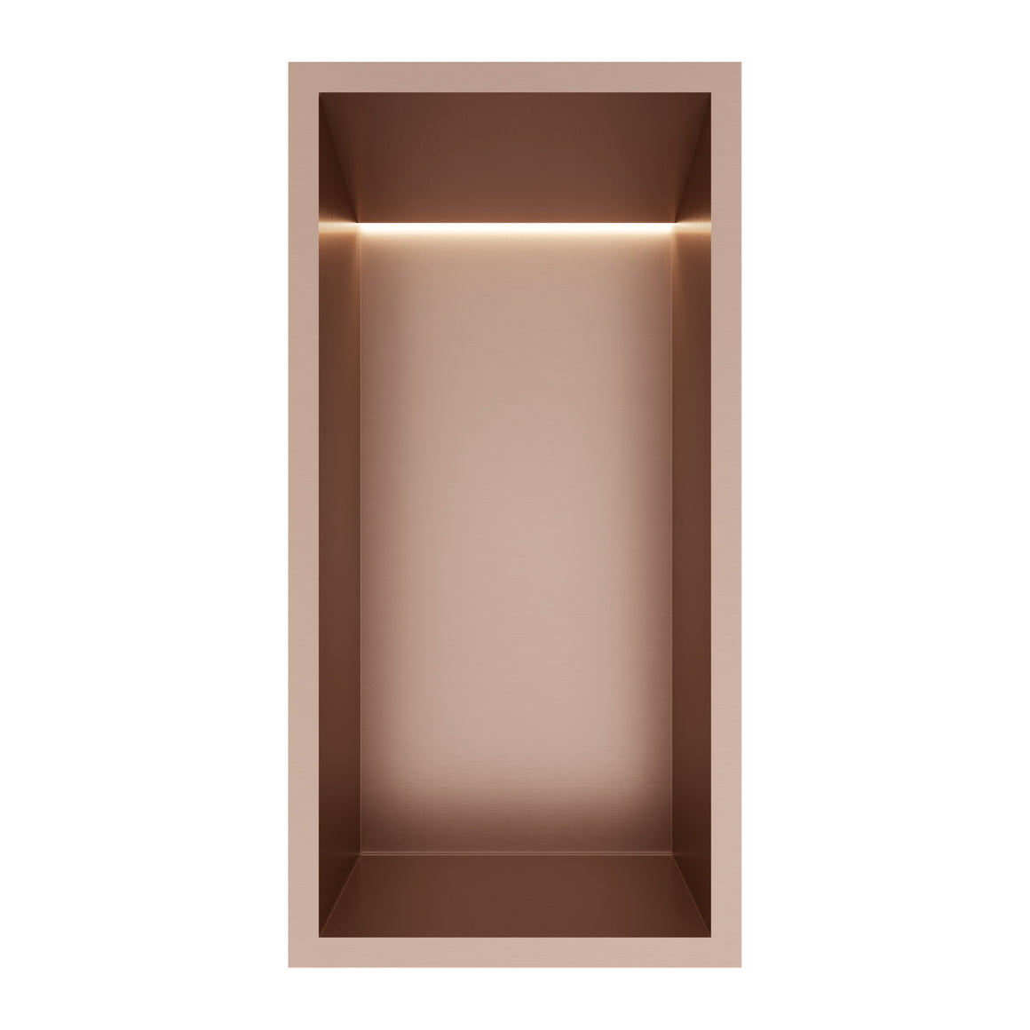 Hotbath &More inbouwnis 10 cm diep Geborsteld koper PVD 30x15x10 cm Met rand en LED productfoto