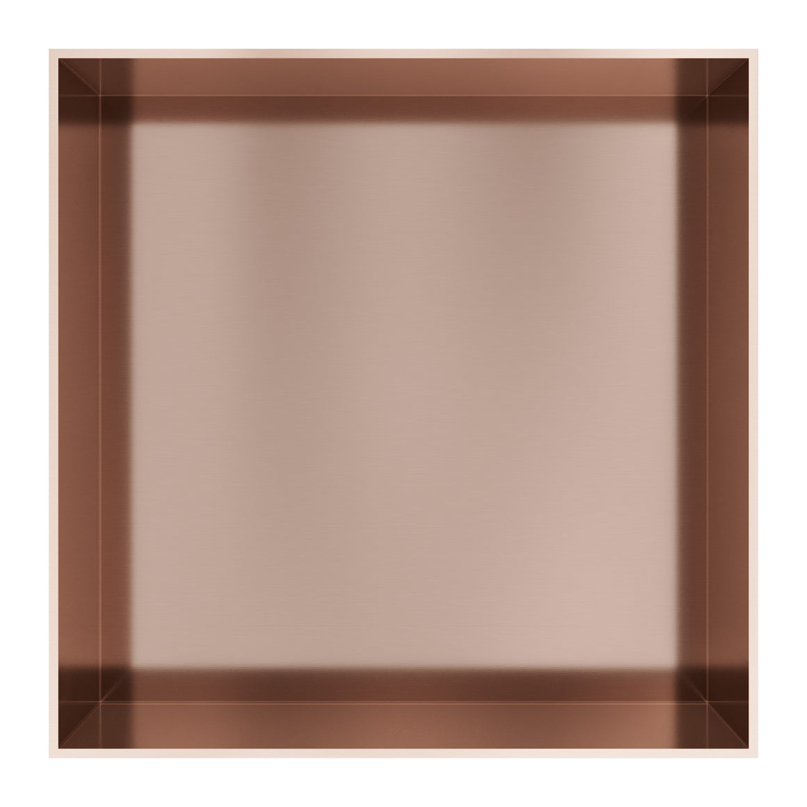 Hotbath &More inbouwnis 10 cm diep Geborsteld koper PVD 30x30x10 cm Frameless productfoto