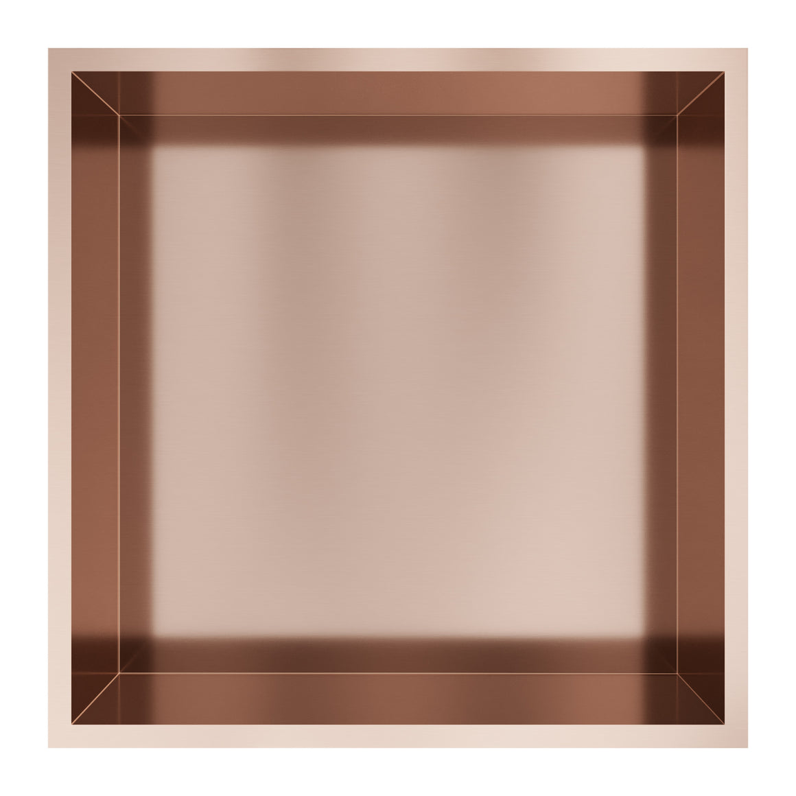 Hotbath &More inbouwnis 10 cm diep Geborsteld koper PVD 30x30x10 cm Met rand productfoto