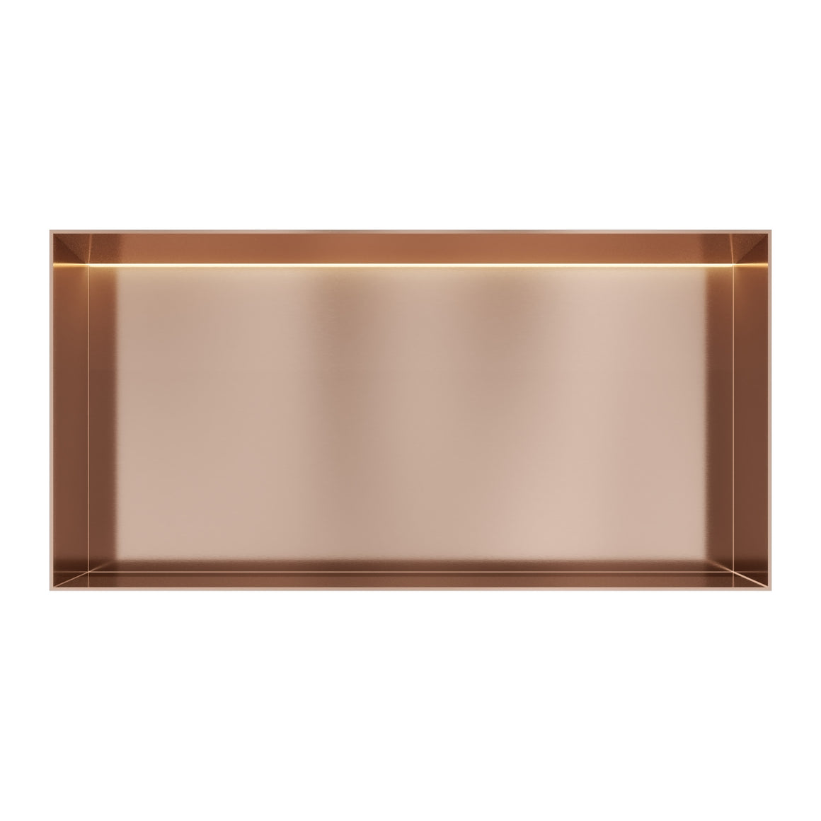 Hotbath &More inbouwnis 10 cm diep Geborsteld koper PVD 30x60x10 cm Frameless met LED productfoto