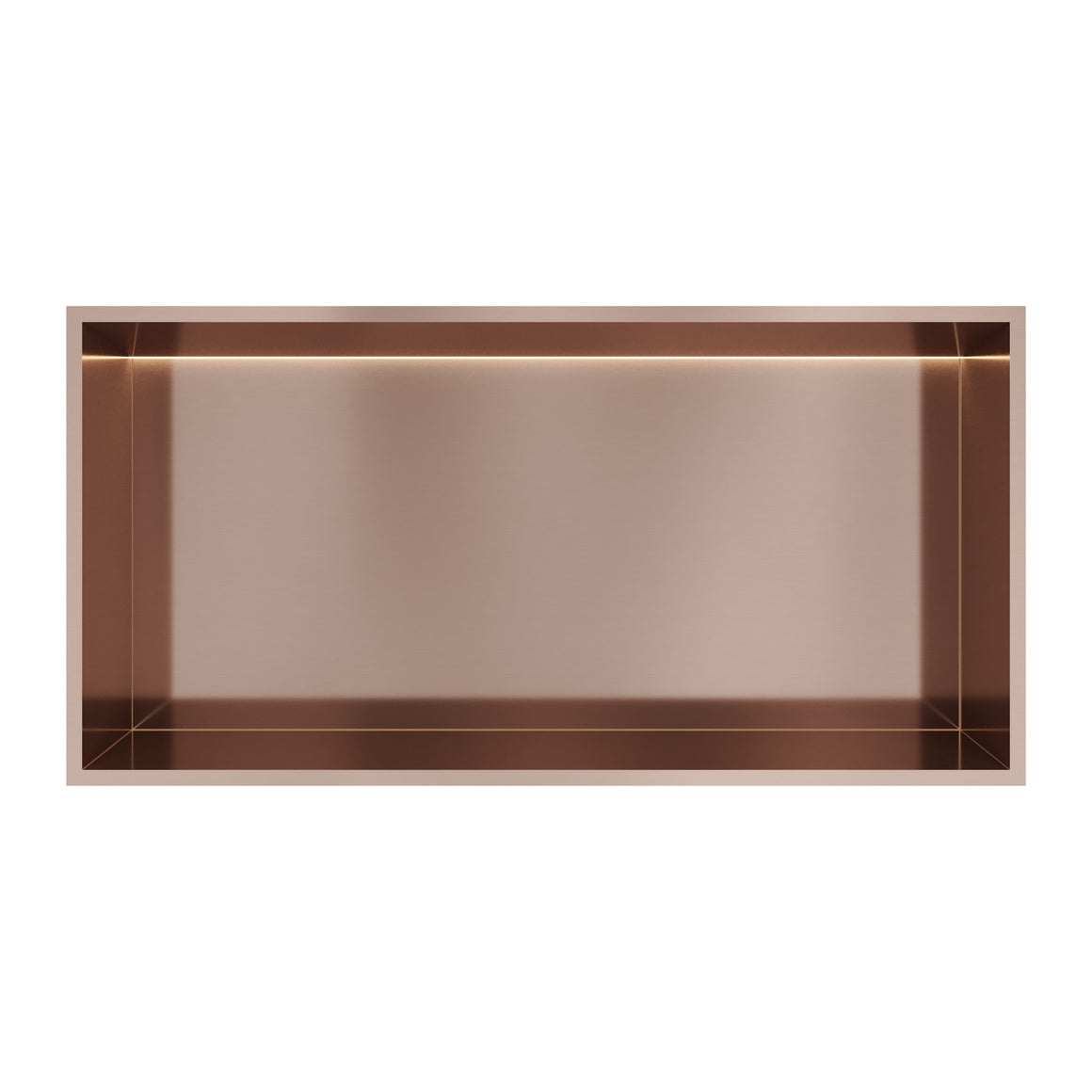Hotbath &More inbouwnis 10 cm diep Geborsteld koper PVD 30x60x10 cm Met rand en LED productfoto