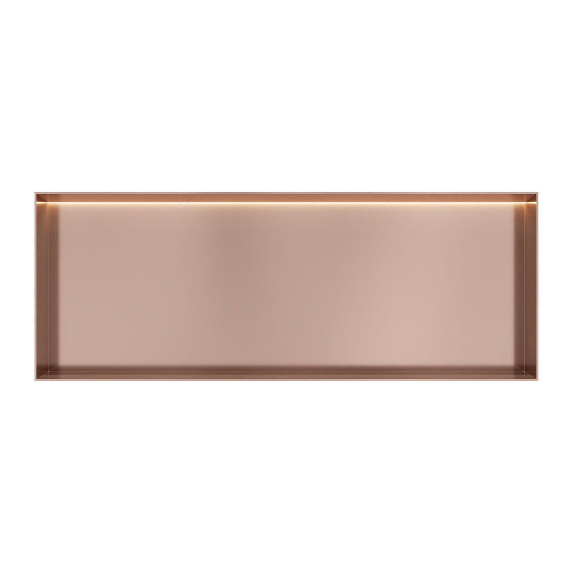 Hotbath &More inbouwnis 10 cm diep Geborsteld koper PVD 30x80x10 cm Frameless met LED productfoto