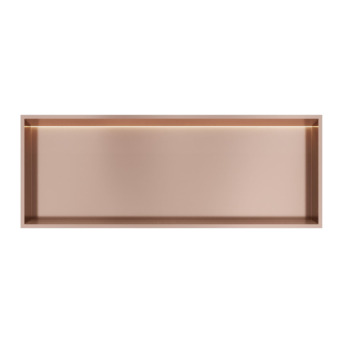 Hotbath &More inbouwnis 10 cm diep Geborsteld koper PVD 30x80x10 cm Met rand en LED productfoto
