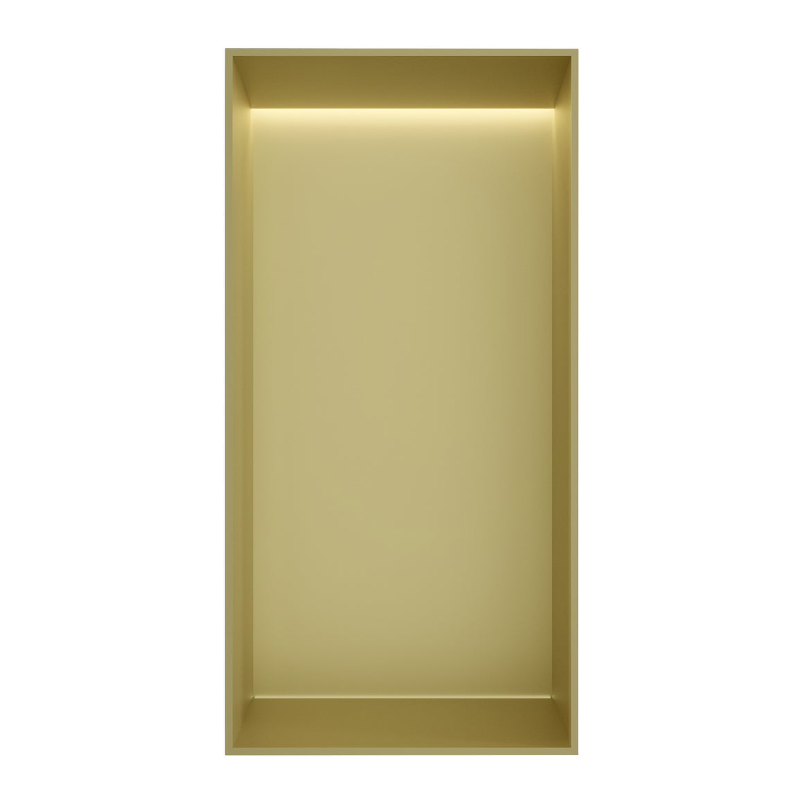 Hotbath &More inbouwnis 10 cm diep Geborsteld messing PVD 30x15x10 cm Frameless met LED productfoto