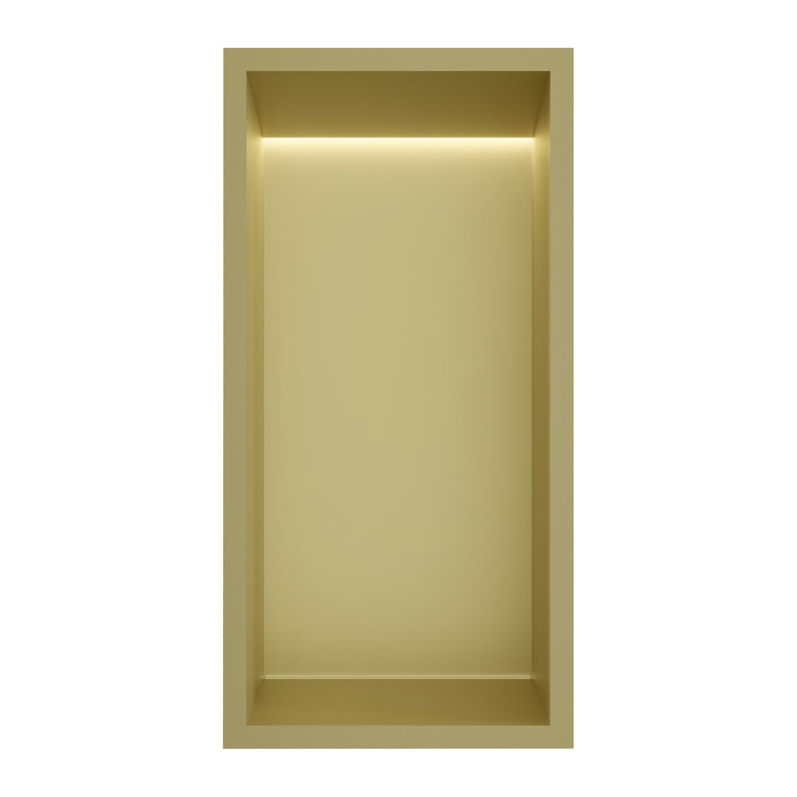 Hotbath &More inbouwnis 10 cm diep Geborsteld messing PVD 30x15x10 cm Met rand en LED productfoto