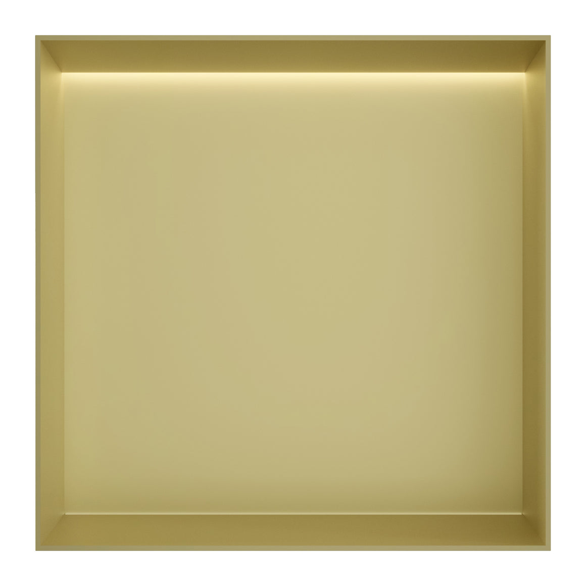 Hotbath &More inbouwnis 10 cm diep Geborsteld messing PVD 30x30x10 cm Frameless met LED productfoto