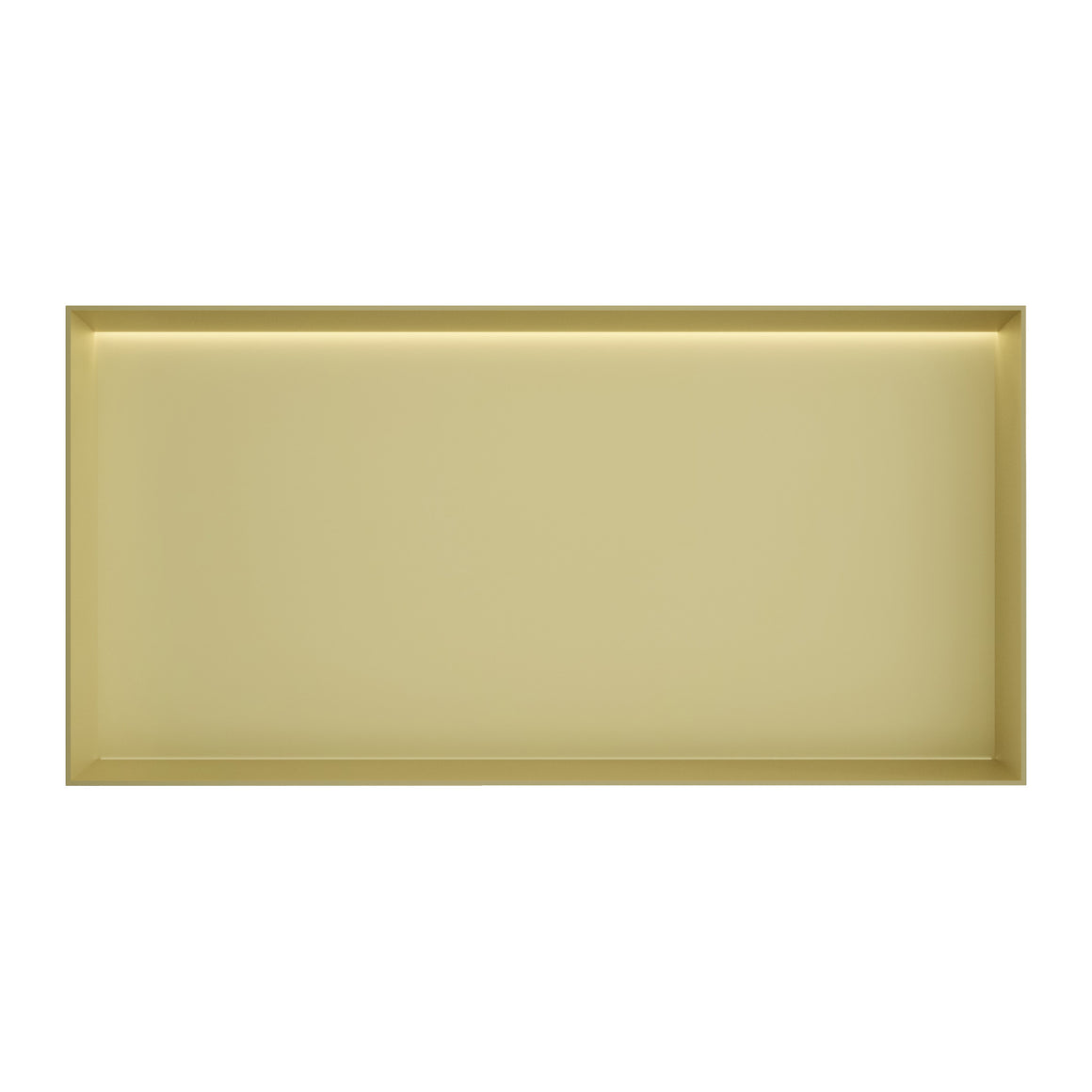 Hotbath &More inbouwnis 10 cm diep Geborsteld messing PVD 30x60x10 cm Frameless met LED productfoto