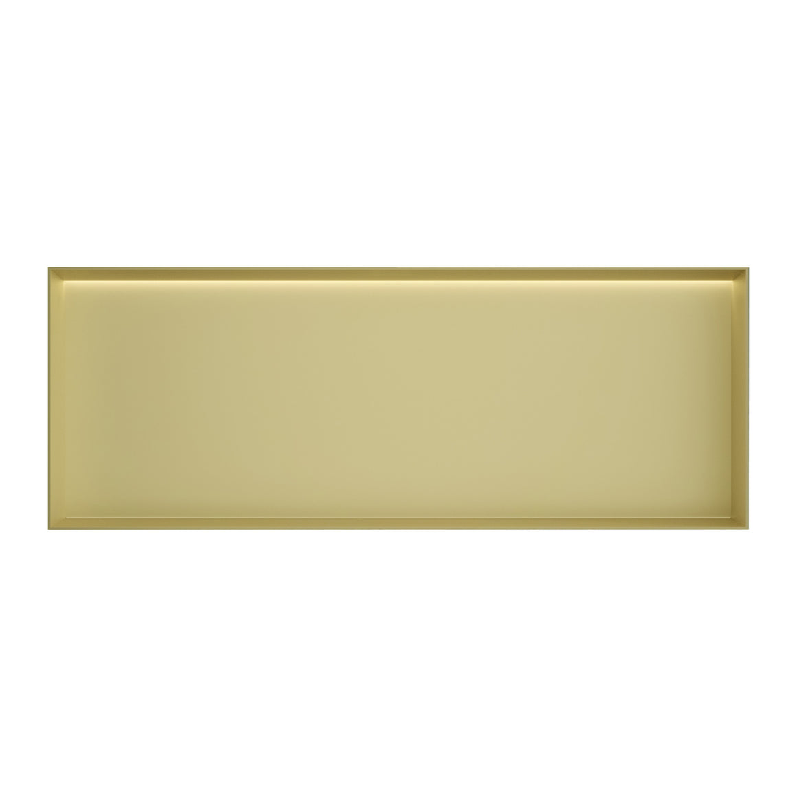 Hotbath &More inbouwnis 10 cm diep Geborsteld messing PVD 30x80x10 cm Frameless met LED productfoto