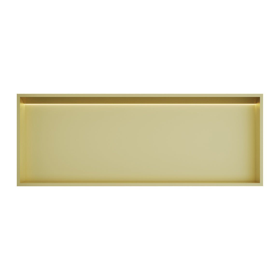 Hotbath &More inbouwnis 10 cm diep Geborsteld messing PVD 30x80x10 cm Met rand en LED productfoto