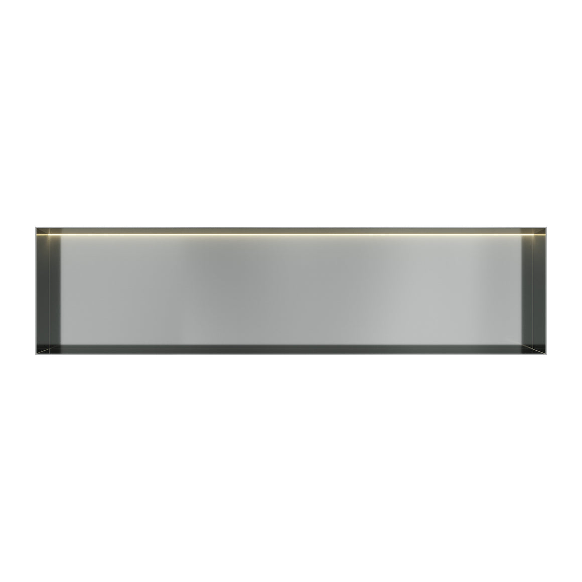 Hotbath &More inbouwnis 10 cm diep Geborsteld RVS 30x120x10 cm Frameless met LED productfoto