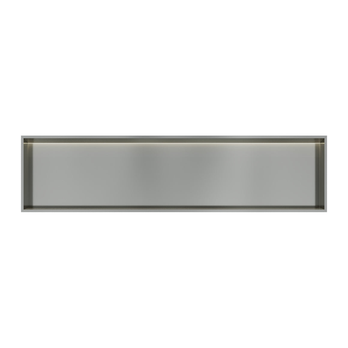 Hotbath &More inbouwnis 10 cm diep Geborsteld RVS 30x120x10 cm Met rand en LED productfoto
