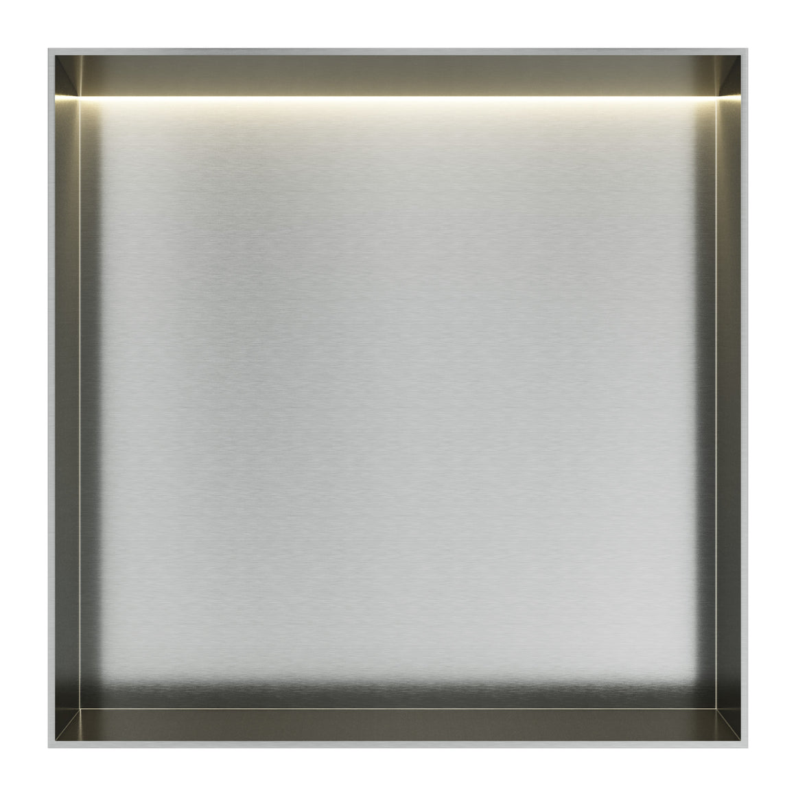 Hotbath &More inbouwnis 10 cm diep Geborsteld RVS 30x30x10 cm Frameless met LED productfoto