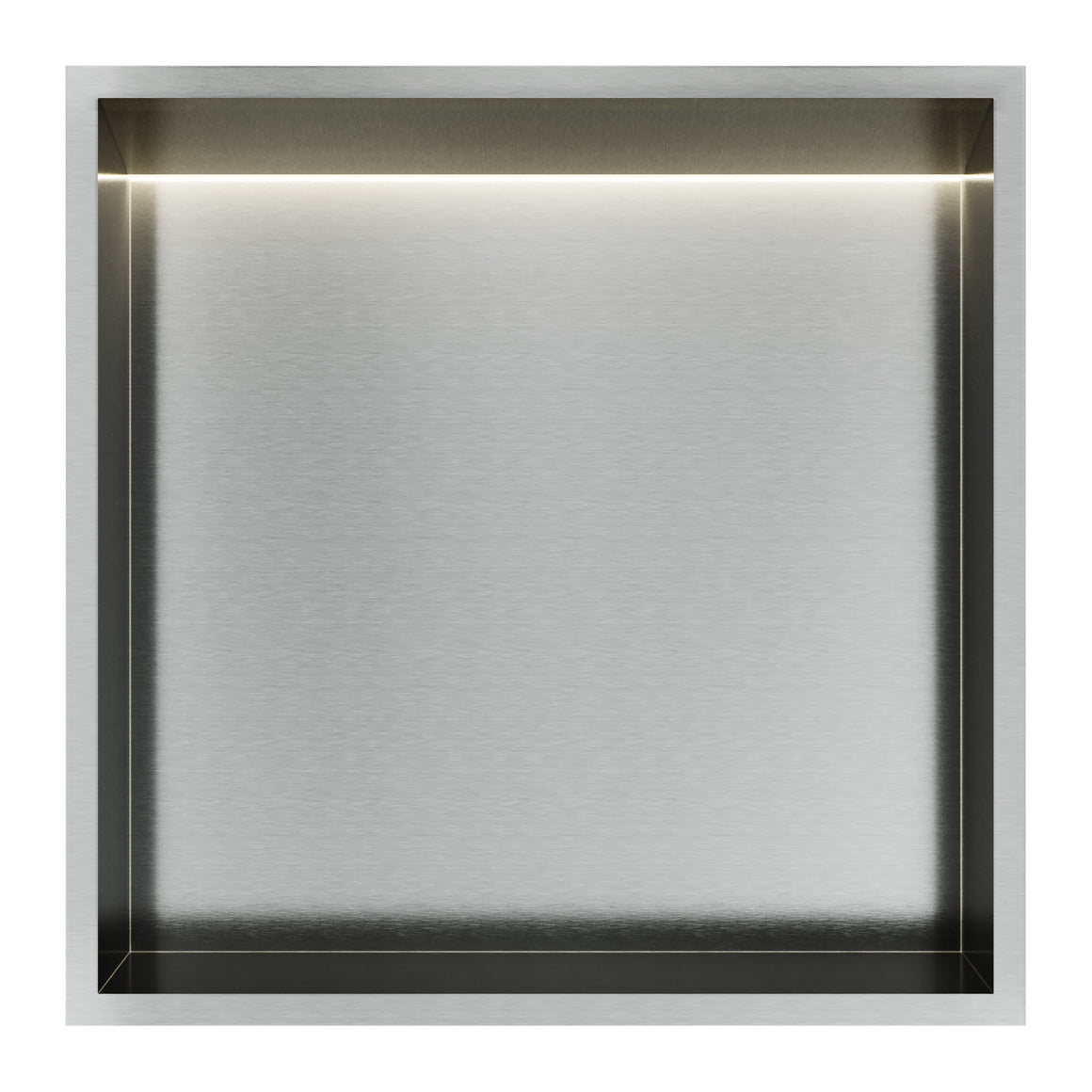 Hotbath &More inbouwnis 10 cm diep Geborsteld RVS 30x30x10 cm Met rand en LED productfoto