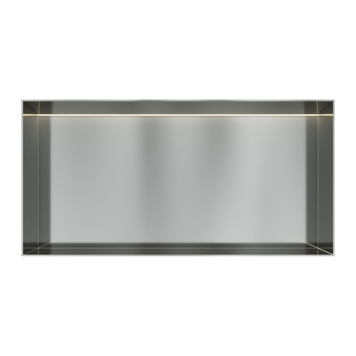 Hotbath &More inbouwnis 10 cm diep Geborsteld RVS 30x60x10 cm Frameless met LED productfoto