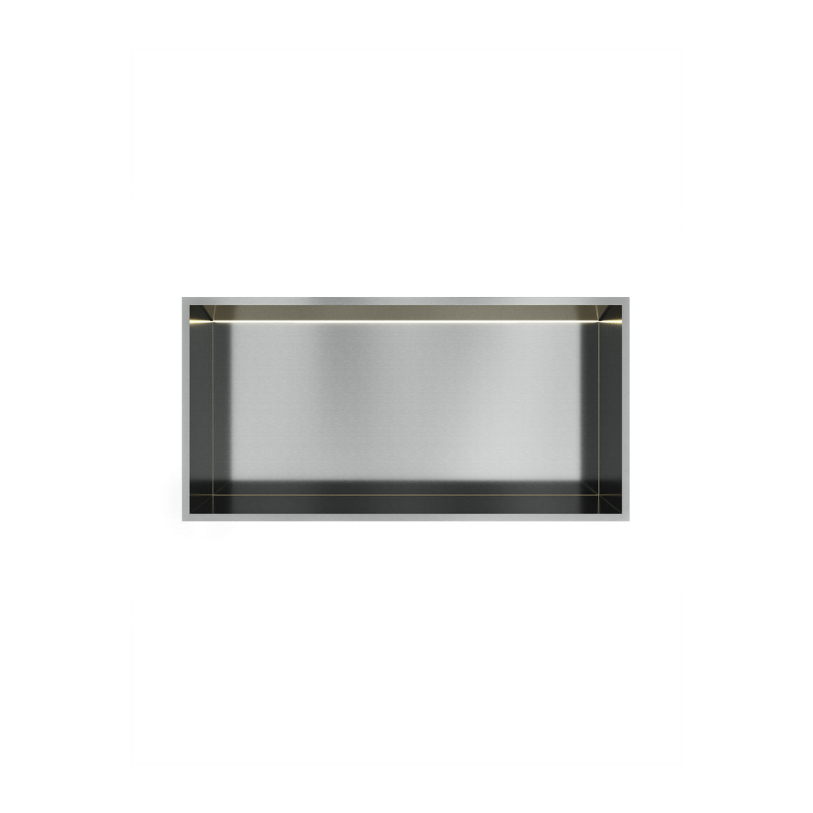 Hotbath &More inbouwnis 10 cm diep Geborsteld RVS 30x60x10 cm Met rand en LED productfoto