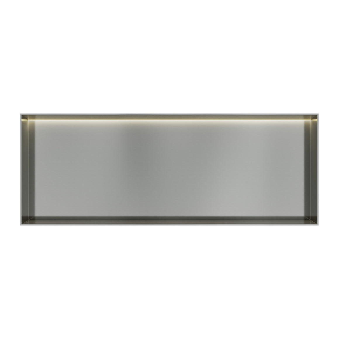 Hotbath &More inbouwnis 10 cm diep Geborsteld RVS 30x80x10 cm Frameless met LED productfoto