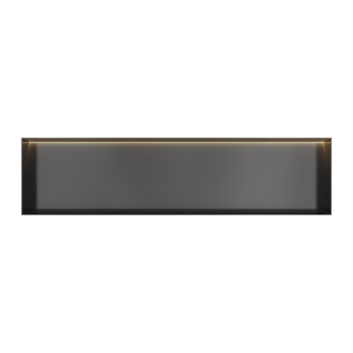 Hotbath &More inbouwnis 10 cm diep Geborsteld zwart PVD 30x120x10 cm Frameless met LED productfoto