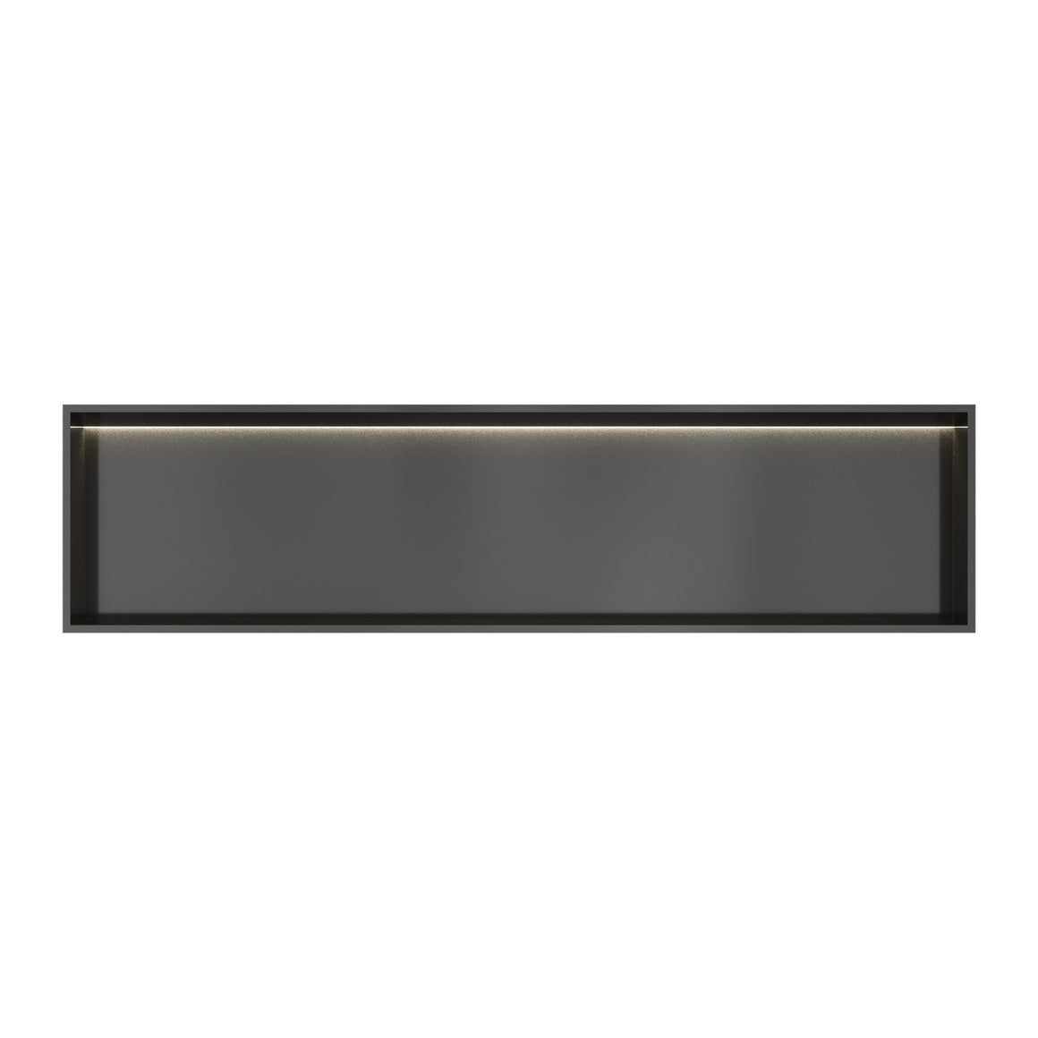 Hotbath &More inbouwnis 10 cm diep Geborsteld zwart PVD 30x120x10 cm Met rand en LED productfoto