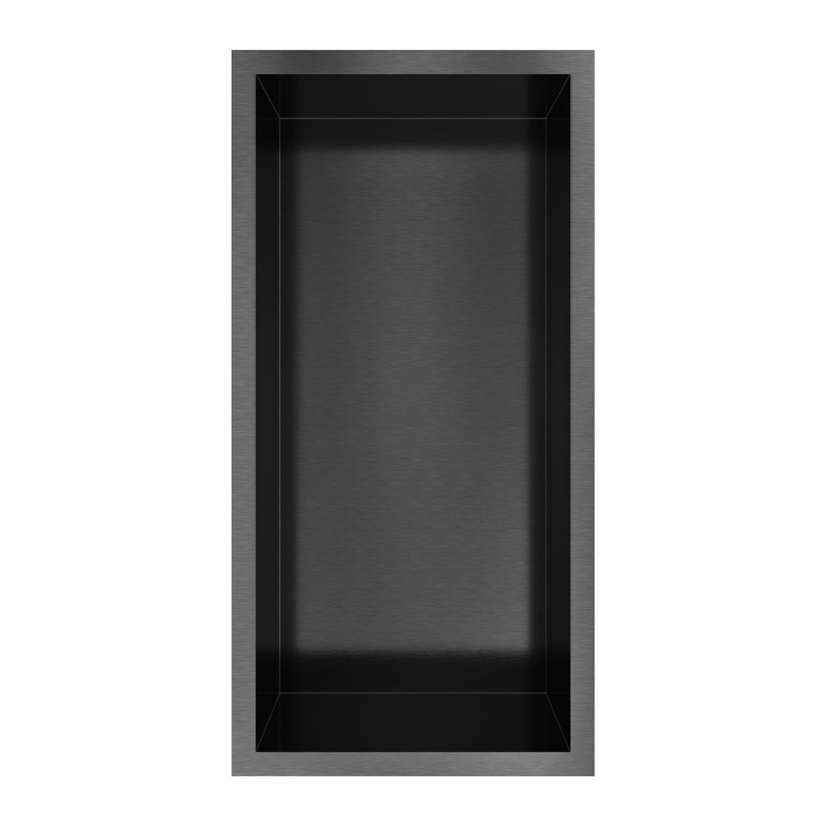 Hotbath &More inbouwnis 10 cm diep Geborsteld zwart PVD 30x15x10 cm Met rand productfoto