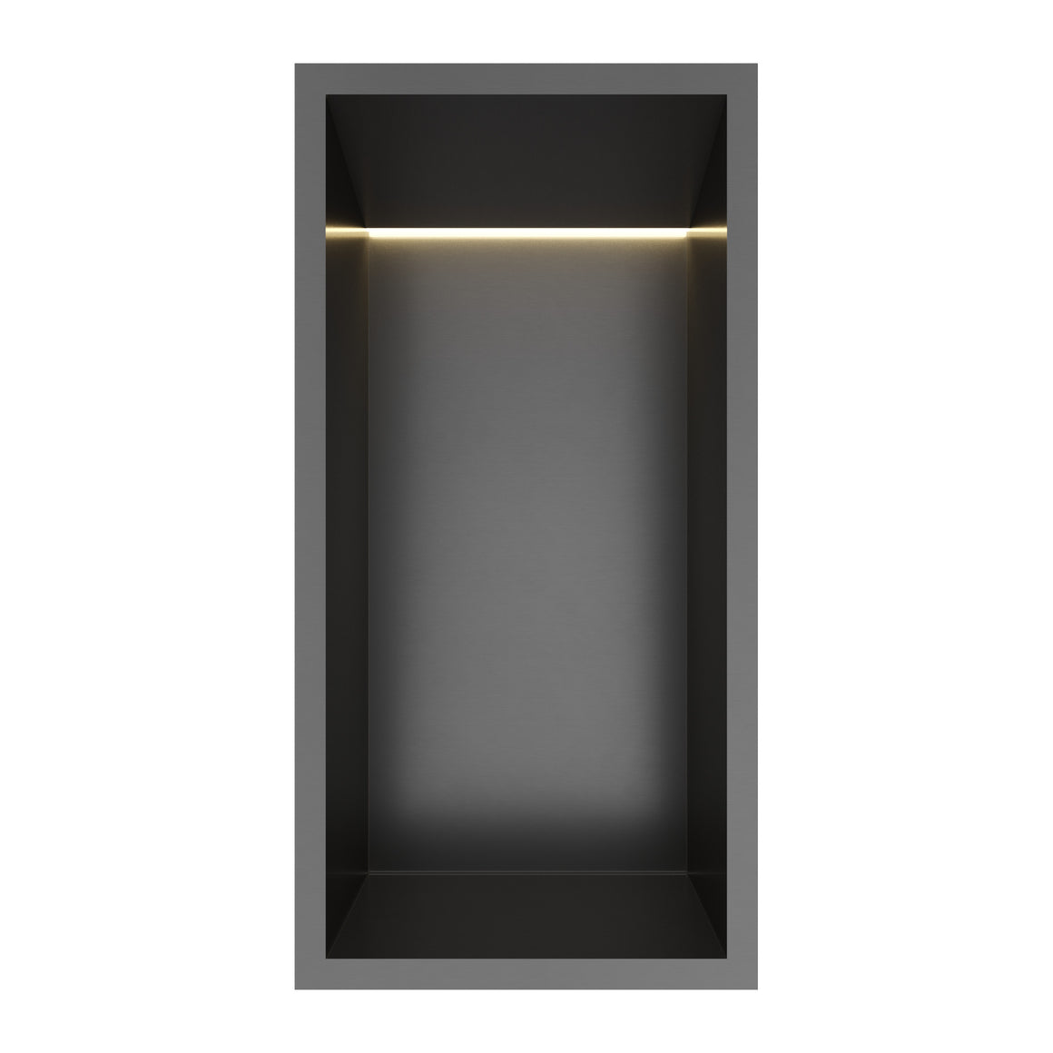 Hotbath &More inbouwnis 10 cm diep Geborsteld zwart PVD 30x15x10 cm Met rand en LED productfoto
