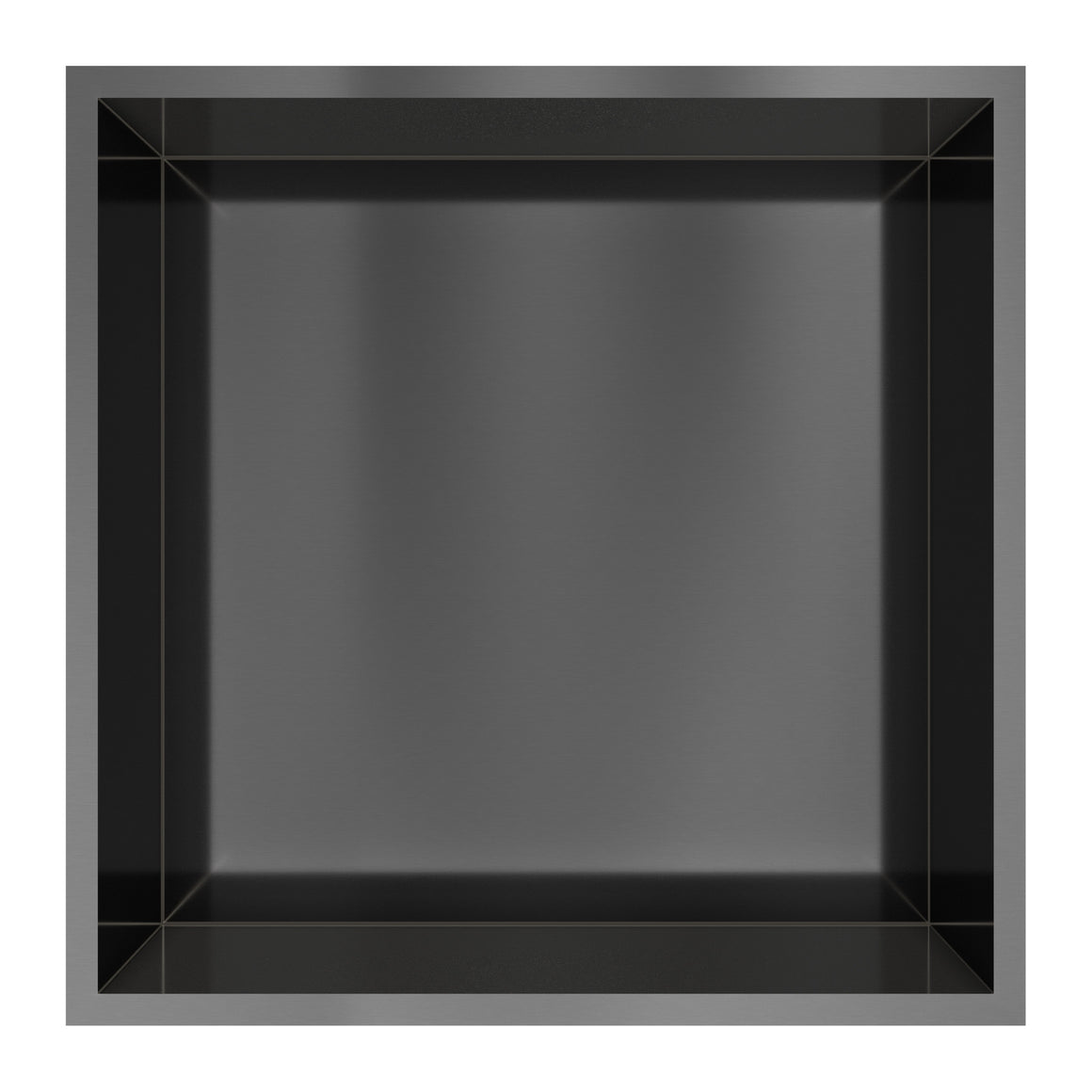 Hotbath &More inbouwnis 10 cm diep Geborsteld zwart PVD 30x30x10 cm Met rand productfoto