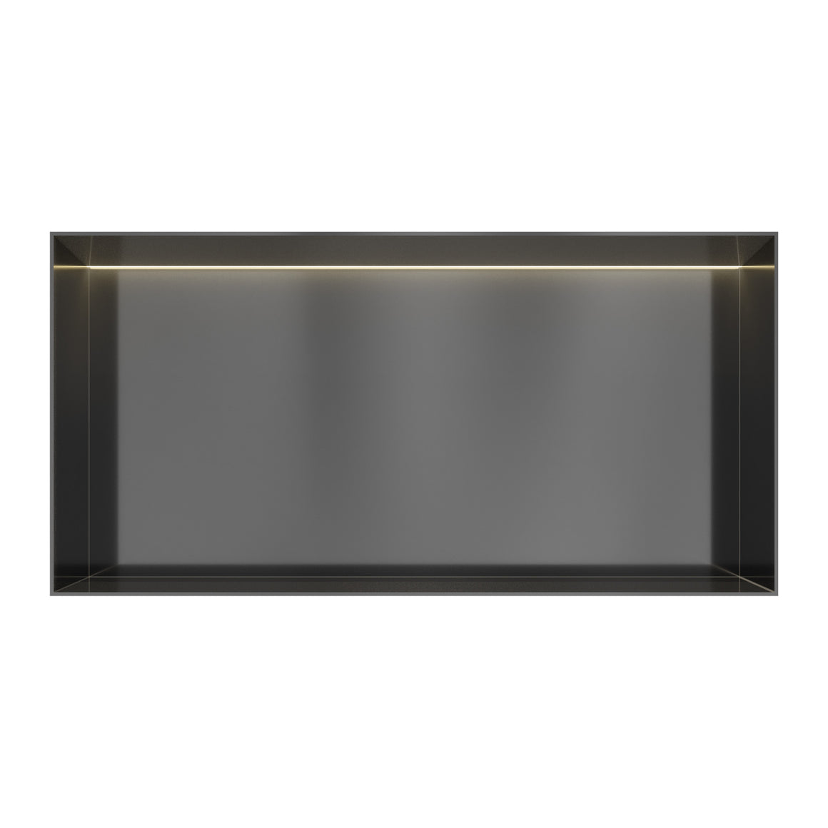 Hotbath &More inbouwnis 10 cm diep Geborsteld zwart PVD 30x60x10 cm Frameless met LED productfoto
