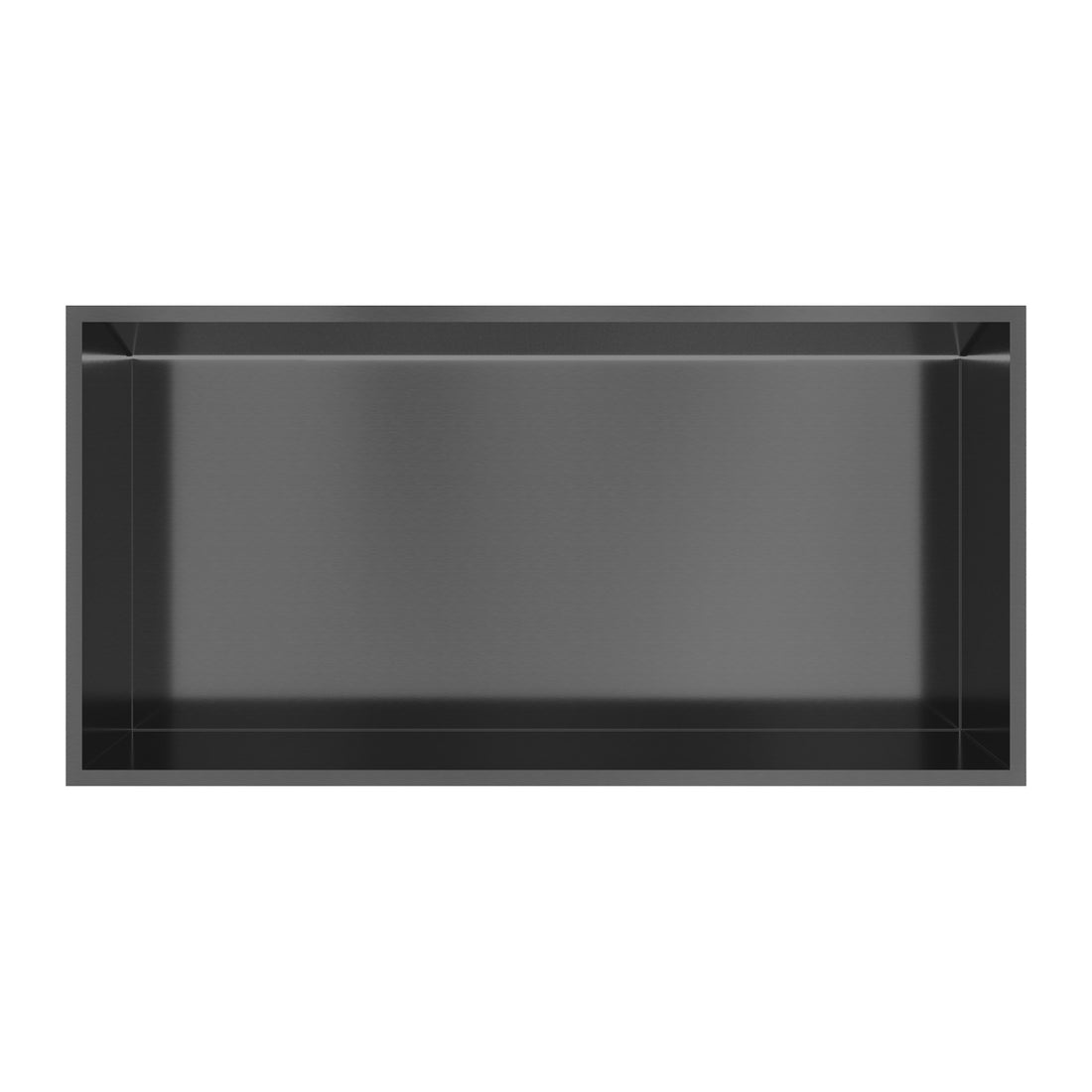 Hotbath &More inbouwnis 10 cm diep Geborsteld zwart PVD 30x60x10 cm Met rand en LED productfoto (kleurimpressie)