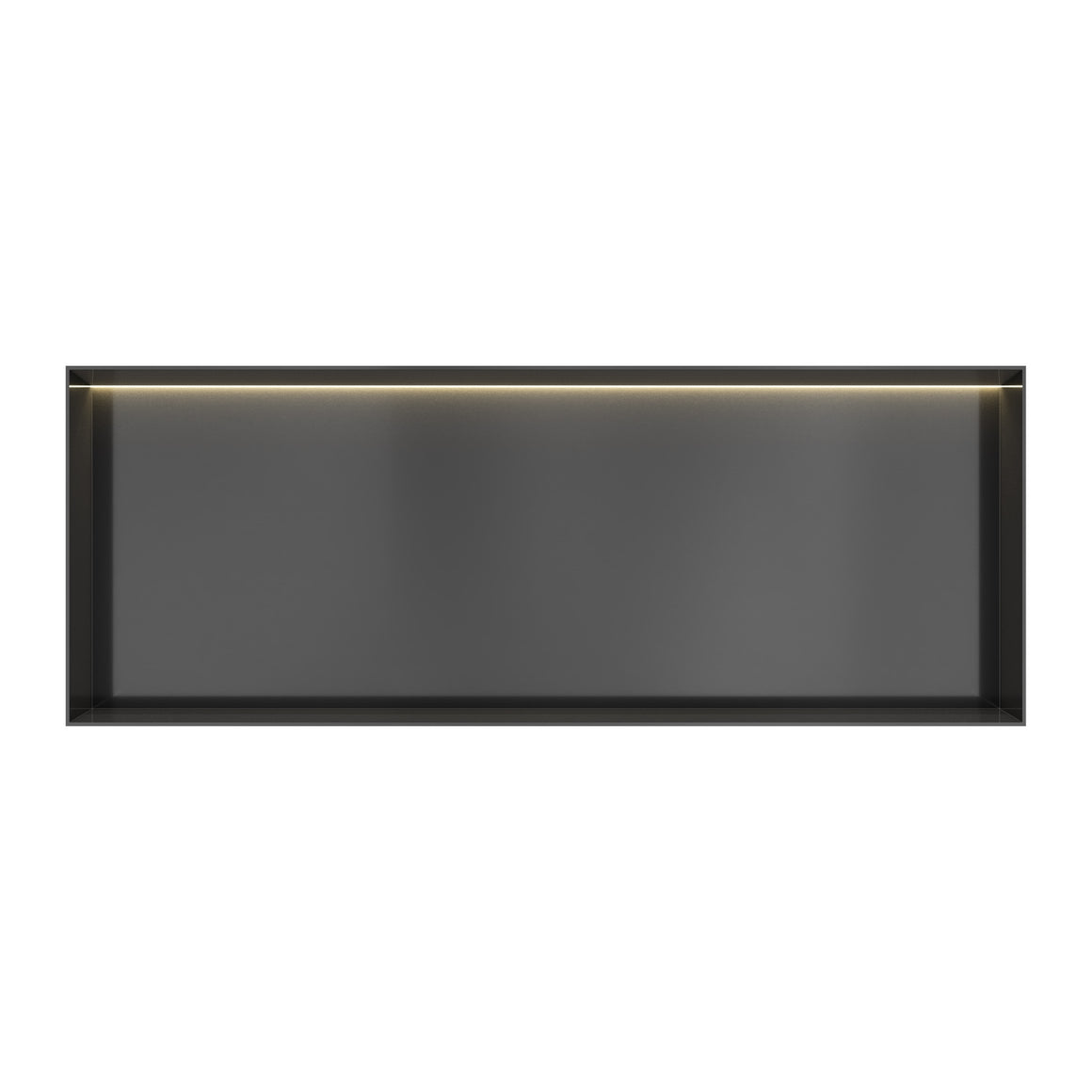 Hotbath &More inbouwnis 10 cm diep Geborsteld zwart PVD 30x80x10 cm Frameless met LED productfoto