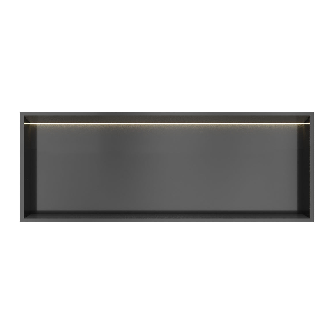 Hotbath &More inbouwnis 10 cm diep Geborsteld zwart PVD 30x80x10 cm Met rand en LED productfoto