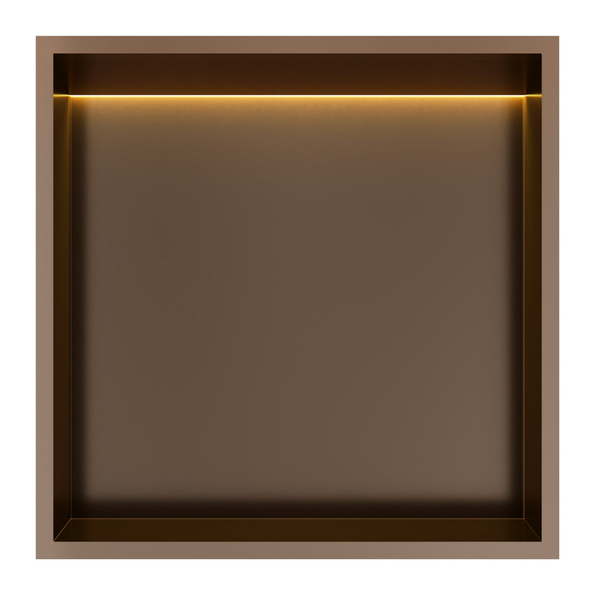 Hotbath &More inbouwnis 10 cm diep Tuscan bronze 30x30x10 cm Met rand en LED productfoto