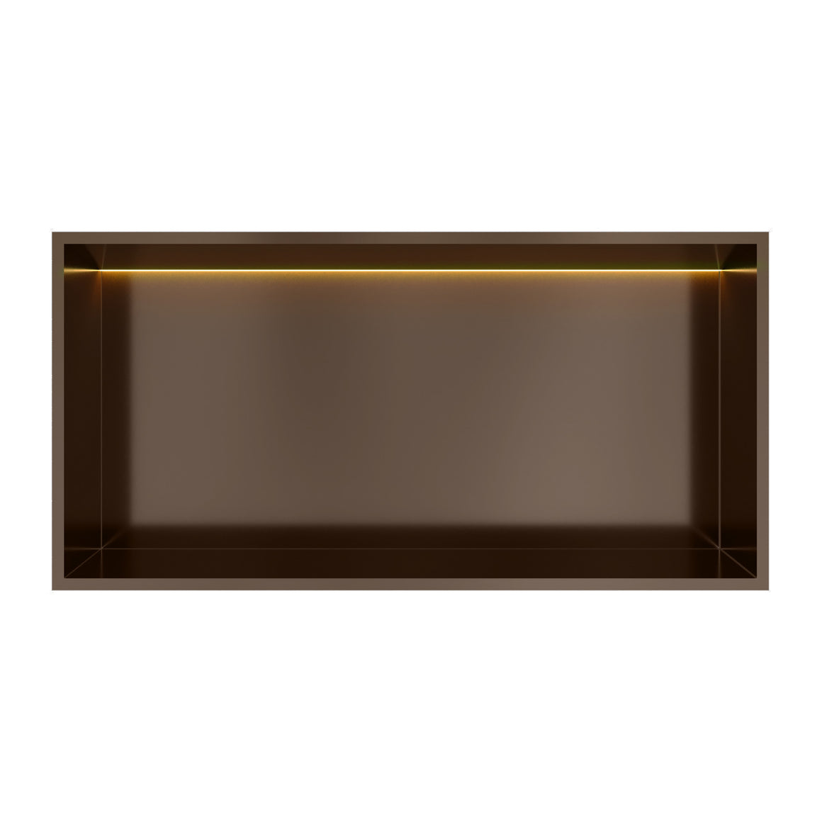 Hotbath &More inbouwnis 10 cm diep Tuscan bronze 30x60x10 cm Met rand en LED productfoto