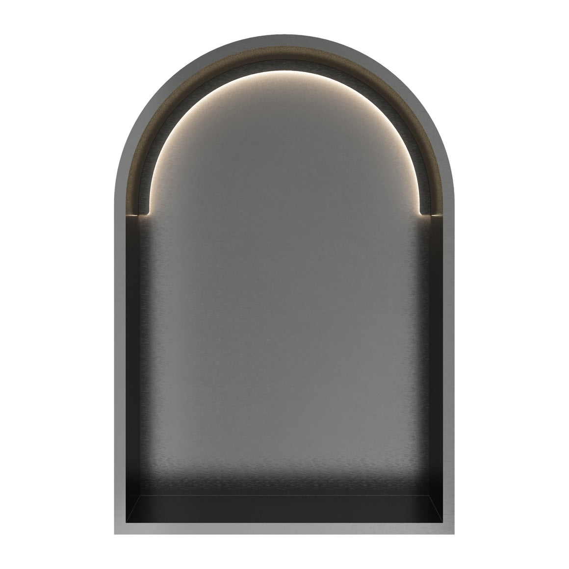 Hotbath &More inbouwnis toogmodel 30x45x10 cm Geborsteld gunmetal PVD Met rand en LED productfoto