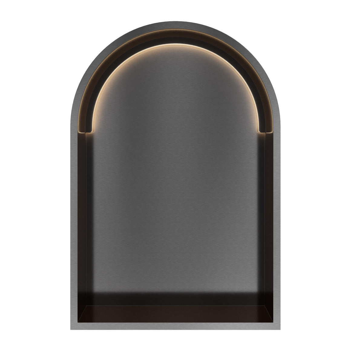 Hotbath &More inbouwnis toogmodel 30x45x10 cm Geborsteld zwart PVD Met rand en LED productfoto