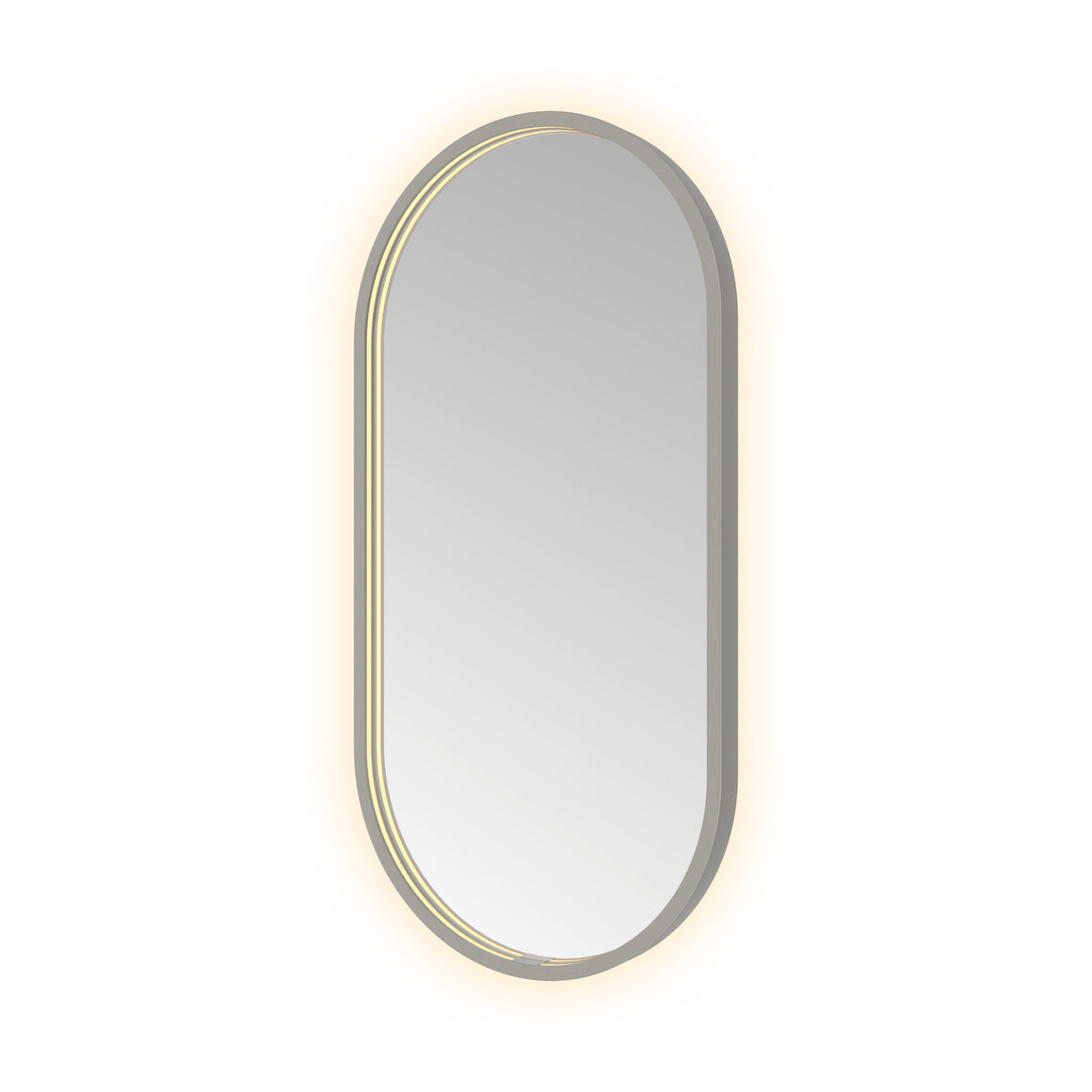 Hotbath &More Oval spiegel met LED-verlichting en spiegelverwarming Geborsteld gunmetal PVD 40x80 cm productfoto