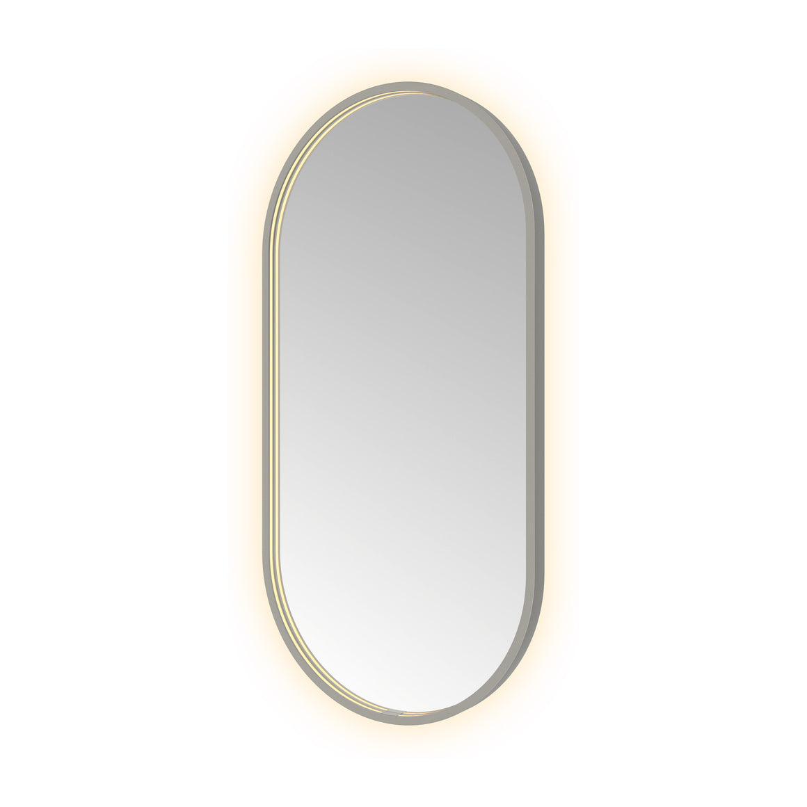 Hotbath &More Oval spiegel met LED-verlichting en spiegelverwarming Geborsteld gunmetal PVD 50x100 cm productfoto