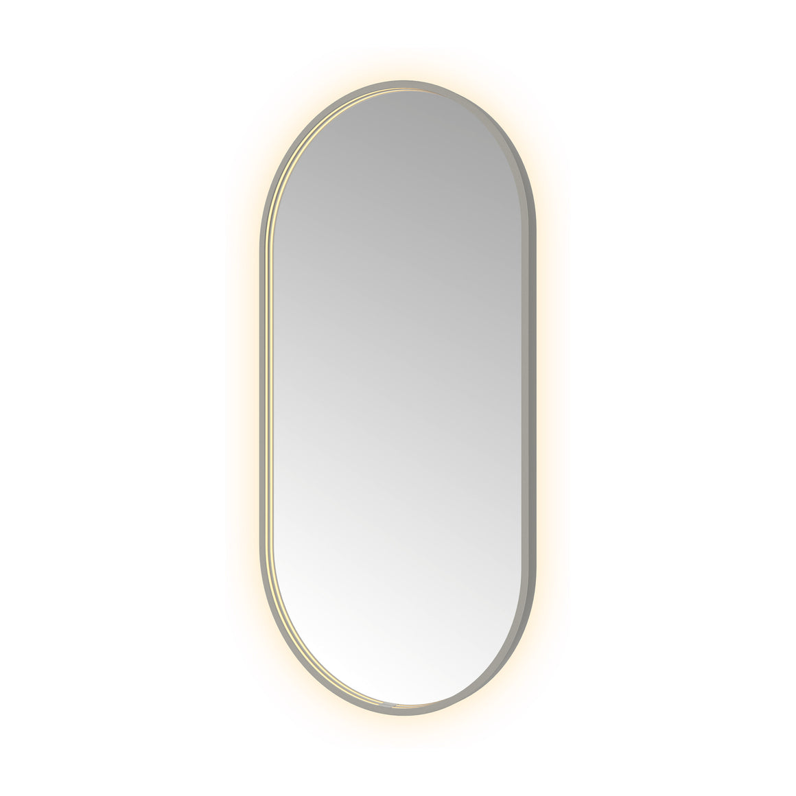 Hotbath &More Oval spiegel met LED-verlichting en spiegelverwarming Geborsteld gunmetal PVD 60x120 cm productfoto